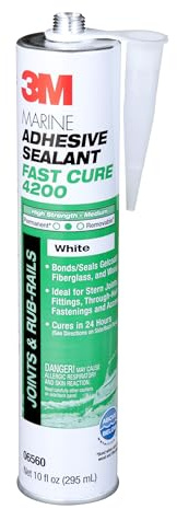 3M Marine Adhesive Sealant Fast Cure 4200FC, White, 295 mL Cartridge