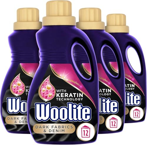Woolite Laundry Detergent Hand & Machine Wash Liquid I For Use On Dark Fabrics & Denim I Size: 750ml (Pack of 4)