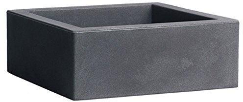 hydroflora 63002710 Vaso Quadrato Nicoli Minos 40 x 40 x 15 cm, Colore Antracite Opaco