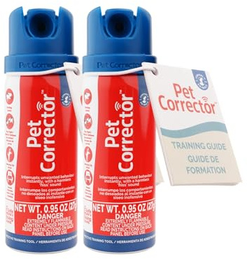 Pet Corrector Spray de dressage pour chien - Aide à contrôler Les comportements indésirables: aboiements, sauts, vol de Nourriture et détérioration des Meubles. Humain et Efficace (30ml, Paquet de 2)