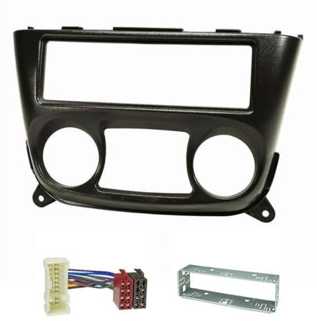 tomzz Audio 2438-007 Radioblende Set kompatibel mit Nissan Almera N16 Bj.2000-2006 schwarz mit Radioadapter ISO Einbauschacht