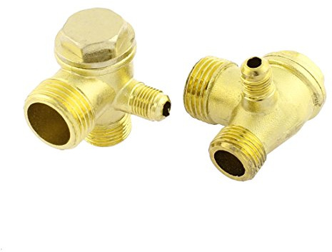 sourcingmap luftkompressor backventil, 1/2 tum BSP x 3/8 tum BSP x 1/8 BSP hane tråd, 3-vägs pneumatisk tillbehör 2 st