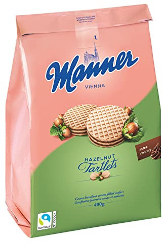 Manner Törtchen | knusprige Kekse mit Haselnusscreme | 1er Pack (400 g)