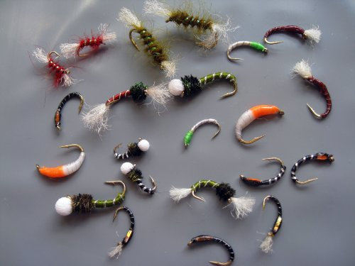 Angelfliegen-Set Buzzer, spezielle Auswahl von 22 gemischten Fliegen, Größe 10–16