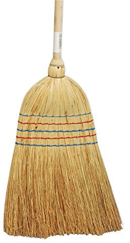 THOMAS' Balai Paille de Sorgho Extérieur 5 Fils Manche Bois