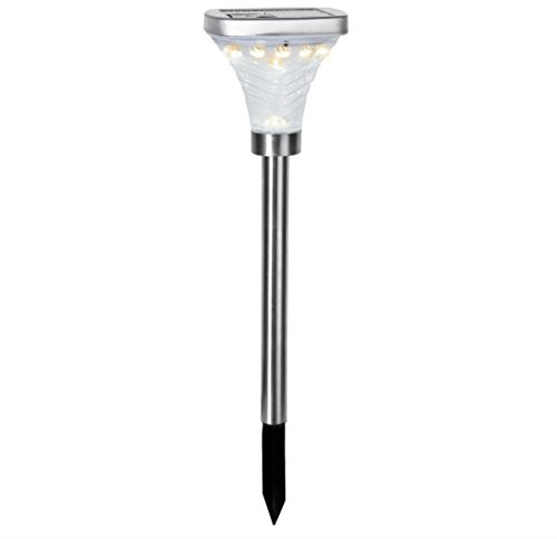 Best Season 479-20 LED-Solar-Pathlights, 50 x 15 cm mit speziellem Timer, 13 warm weiß LED extrabright, 30 lm mit Solarpanel inklusive Akku, outdoor, Vierfarb-Karton, silber