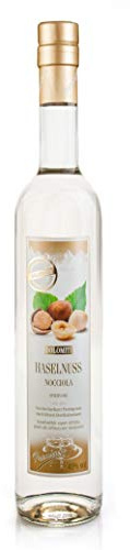 DOLOMITI Haselnuss-Schnaps Premium 40 % vol. – Haselnussschnaps – 1 x 0,5 Liter – Intensiver Nussgeschmack – Vakuum destilliert – Spirituose inklusive Kennenlern-Set