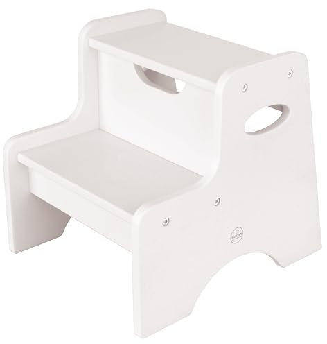 KidKraft Zweistufiger Tritthocker aus Holz für Kinder, Trittleiter, Kinderhocker für Kinderzimmer, Küche, Schlafzimmer, Kinderzimmermöbel, 15501