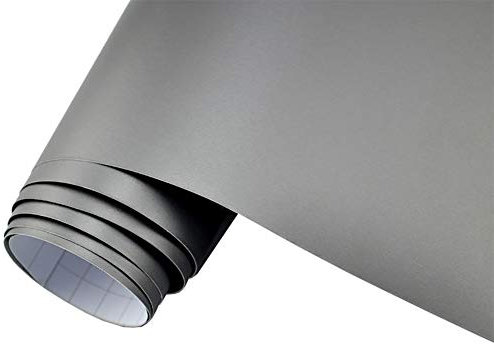 Neoxxim 7€/m2 Premium Auto Folie - Silber MATT METALLIC - DUNKEL Silber MATT METALLIC 400 x 150 cm - blasenfrei Lackfolie Möbelfolie
