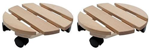 Pflanzenroller Holz MASSIV rund 30 cm bis 120 KG