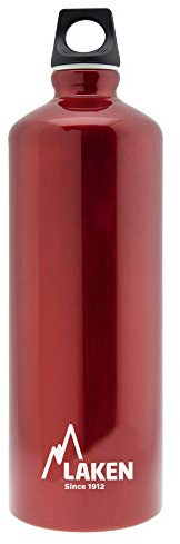 Laken Futura Water Bottle with Narrow Mouth, Single Wall Lightweight Aluminum BPA, Leak-Proof Screw Cap, 1 Litre, Red