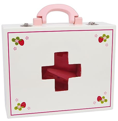 small foot Arztkoffer aus robustem Holz mit viel Zubehör, 22-teiliges Set für Kinder, Rollenspielzeug ab 3 Jahren, 6113