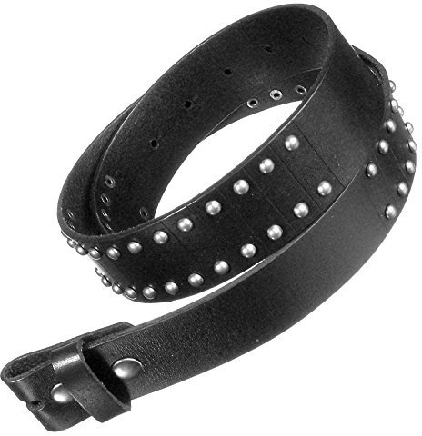 Piratenladen Premium Nietengürtel fürs Buckle, Nieten, Schwarz, Leder, Echtleder, 1a Qualität