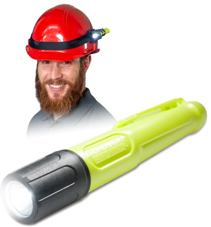 PARAT PARALUX PX3 | EX-geschützte LED Sicherheitsleuchte für Zone 2 | 60 Lumen CREE LED Taschenlampe | Wasserdicht & Staubdicht | Robustes Polycarbonat-Gehäuse mit Gürtelfixierung