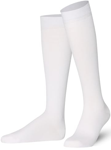 MySocks Plaine Genou chaussettes,Blanc,42-46