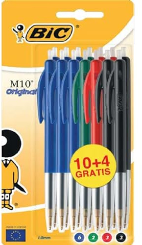 BIC M10 Original Stylos-Bille - Couleurs Assorties, Blister Format Spécial de 14