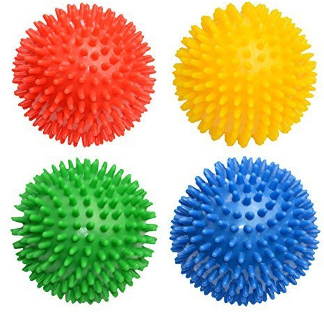 Enjoy Fit Igelball Fitness Massageball Noppenball 9cm 4er Set - bunt