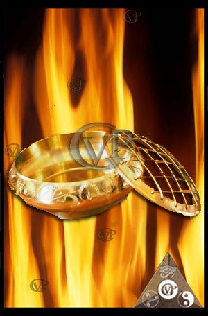 Brûle encens à grille en laiton doré