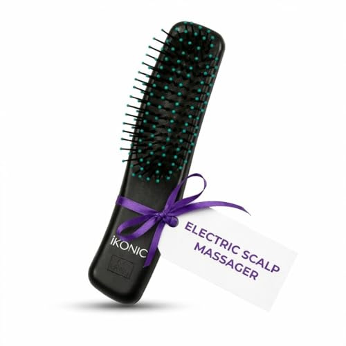 IKONIC 3-in-1 Electric Scalp Massager for Hair Growth -Vibrating Head Massager Brush for Stimulation and Circulation, Use as Exfoliator, Scrub, Hair Detangle, Massage Gift for Men and Women