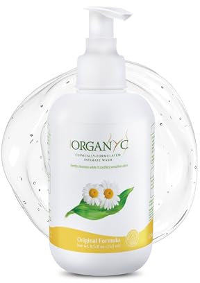 Organyc Intimpflege Waschlotion mit Kamille für empfindliche Haut, frei von Chlor, Parabenen, SLS, SLES und synthetischen Duftstoffen, dermatologisch getestet - 250ml