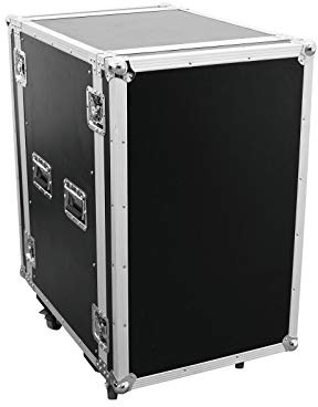 ROADINGER Verstärkerrack PR-2ST, 18HE, 57cm mit Rollen | Flightcase für 483-mm-Geräte (19), rollbar | mit 9 mm mehrschichtig verleimtem Holz, schwarz laminiert