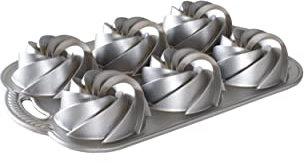 Nordic Ware 88037 Heritage Bundtlette Mini Cake Pan 4-Cup Silver