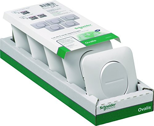 Schneider Electric SC5S26S204 - Set di interruttori/deviatori Ovalis, 5 pz.