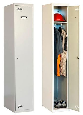 Simon Rack Casier Vestiaire Metallique, 1 Porte, Comprend la Clé, 1800x300x500 mm, Gris - Simonlocker
