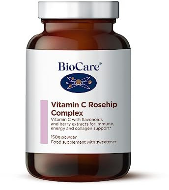 BioCare Vitamin C Rosehip Complex | with Flavonoids & Berry Extracts for Immune, Energy & Collagen Support - 150g Powder