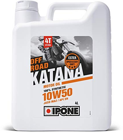 IPONE - Motoröl 4-Takt-Motorrad 10W50 Katana Off Road -100% synthetisch mit Estern - Schnelles und präzises Schalten - 4L-Kanister