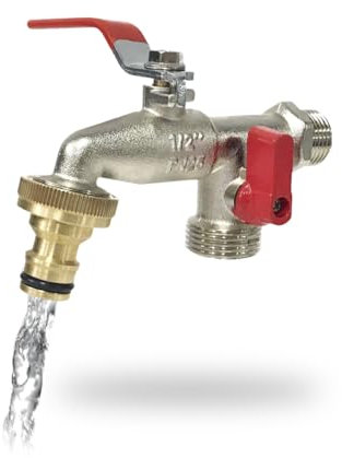 Aqua Control G6354 Premium Rubinetto da giardino a doppia uscita da 1/2 - 3/4