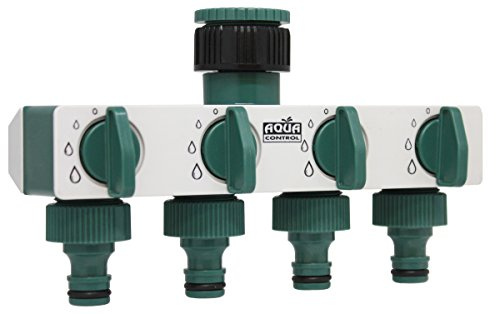Aqua Control C2027 - Adaptador Grifo, con 4 Salidas estándar, Color Verde Blanco