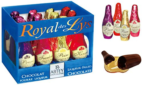 Abtey - Casier « Royal des Lys » - 12 bouteilles en chocolat fourrées à la liqueur