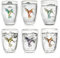 Creano Bicchieri hummi a doppia parete, latte macchiato, bicchiere thermos con colibrì, 250 ml, nei colori blu, rosso, verde, arancione, viola, giallo Set da 6 in 6 colori 6 pezzi (confezione da 1)