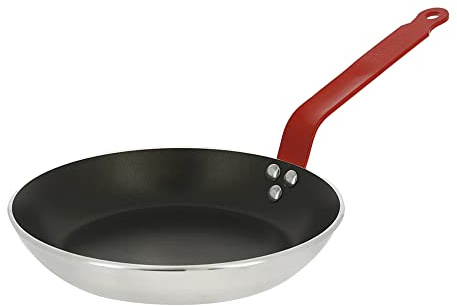 De Buyer - 8050.24 - Poêle ronde anti-adhésive choc - queue feuillard rouge - Diamètre 24