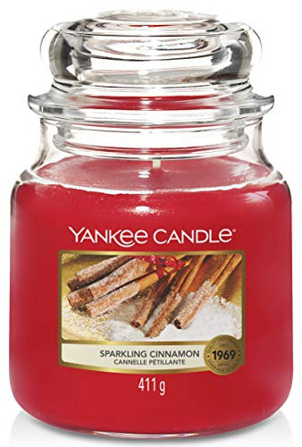Yankee Candle Duftkerze im Glas (mittelgroß) | Sparkling Cinnamon | Brenndauer bis zu 75 Stunden