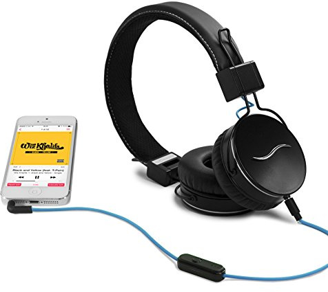 Hi-Fun Hi-Deejay - Casque Audio Professionnel en métal, Microphone et Commande Multifonction - Noir