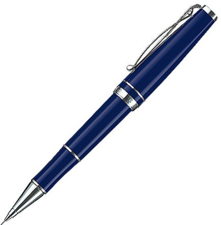 CLEO Skribent Platinum +++ Drehbleistift +++ vergoldete Zierringe und Clip +++ Schaft in Blau +++ HAND MADE IN GERMANY