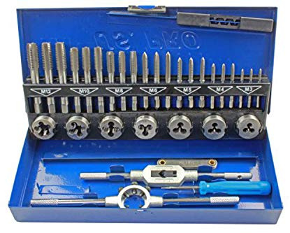 BERGEN calidad de ingeniería 32 piezas Métrico juego de terrajas y machos M3 A M12 aleación acero BER2553