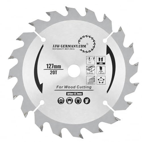Lama seghettata circolare HM, con 24 denti alternati, dimensioni di 125 x 2,6 x 12,7, per seghe circolari Black & Decker, Skil