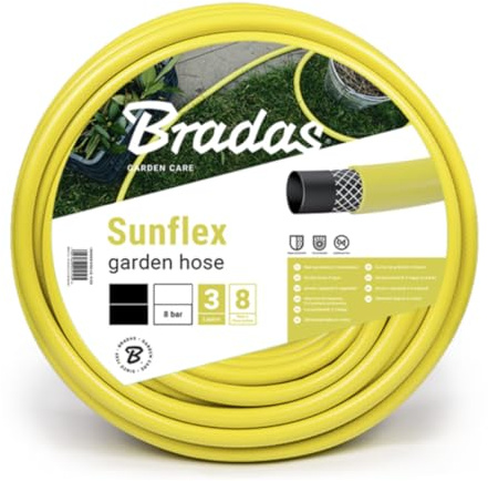 Bradas wms3/430 Tuyau d'arrosage 30 m, 3/4 Sunflex, Jaune, 40 x 40 x 25 cm