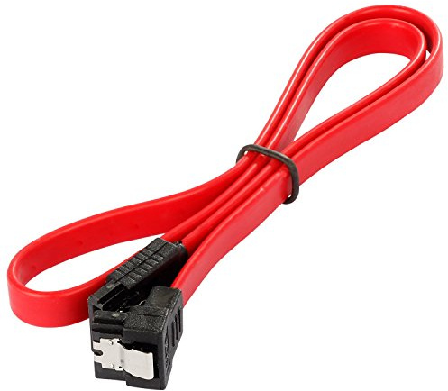 POPPSTAR SATA Kabel für SSD/HDD (0,5 m SATA 3 Datenkabel, Stecker gerade auf gewinkelt) bis zu 6 Gbit/s, rot