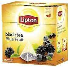 Lipton 4 Boxes Black Tea Blue Fruit Tea Lipton Thé Mure Myrtille Pyramid Luxury Tea Bags with Real Tea Leaves Exclusive Collection Imported