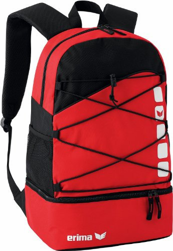 Erima Rucksack Club 5 Multifunktionsrucksack mit Bodenfach Rot/Schwarz One size