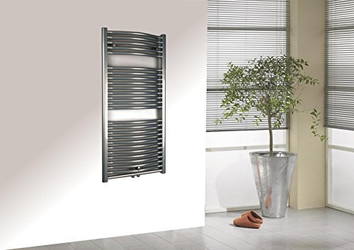 Badheizkörper Design München 2 Edelstahloptik Marke: Szagato HxB: 121 x 60 cm 1034 Watt/Badheizkörper Mittelanschluss gerade Handtuchwärmer Handtuchhalter Röhrenheizkörper Rohrheizkörper vertikal