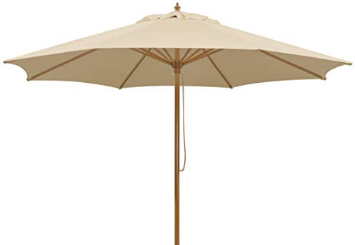 Schneider Sonnenschirm Malaga, natur, 300 cm rund, Gestell Alu/Stahl, Bespannung Polyester, 7.2 kg,