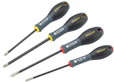 Stanley - FatMax FMHT0-62060 Juego de 4 destornilladores Philips y Planas con punta de diamante, Multi-Colour, talla única