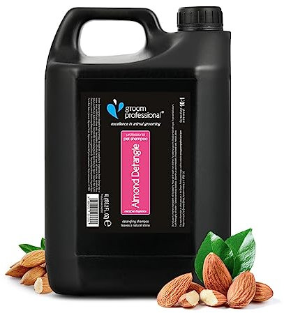 GROOM PROFESSIONAL Almond Detangle Hundeshampoo - Entwirrendes Shampoo für Hunde - Hundeshampoo Gegen Geruch - Beseitigt Verfilzungen & Verknotungen - Für Verfilzte & Verknotete Mäntel, 4 Liter