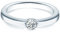 Trilani Damen-Ring/Verlobungsring/Spannring Sterling Silber rhodiniert Zirkonia weiß
