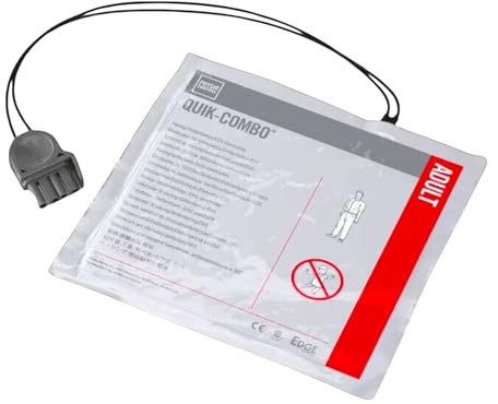 Physio Control QUIK-COMBO Elektroden für LIFEPAK AED Defibrillator LP1000, LP500, LP15, LP20 & LP10e, AED-Zubehör Erste-Hilfe Defi Defibrilator Gerät Ersatz Klebeelektrode Pads Kabel Rettung